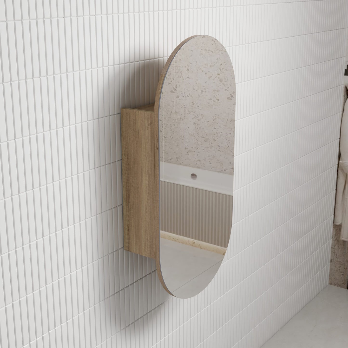 Beau Monde Shaving Cabinet - Matte White