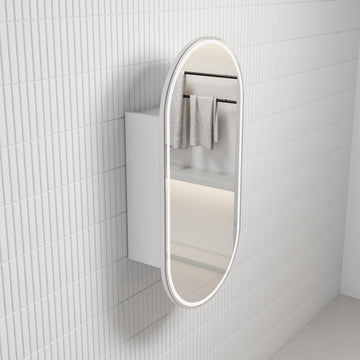 Beau Monde LED Shaving Cabinet Matte White