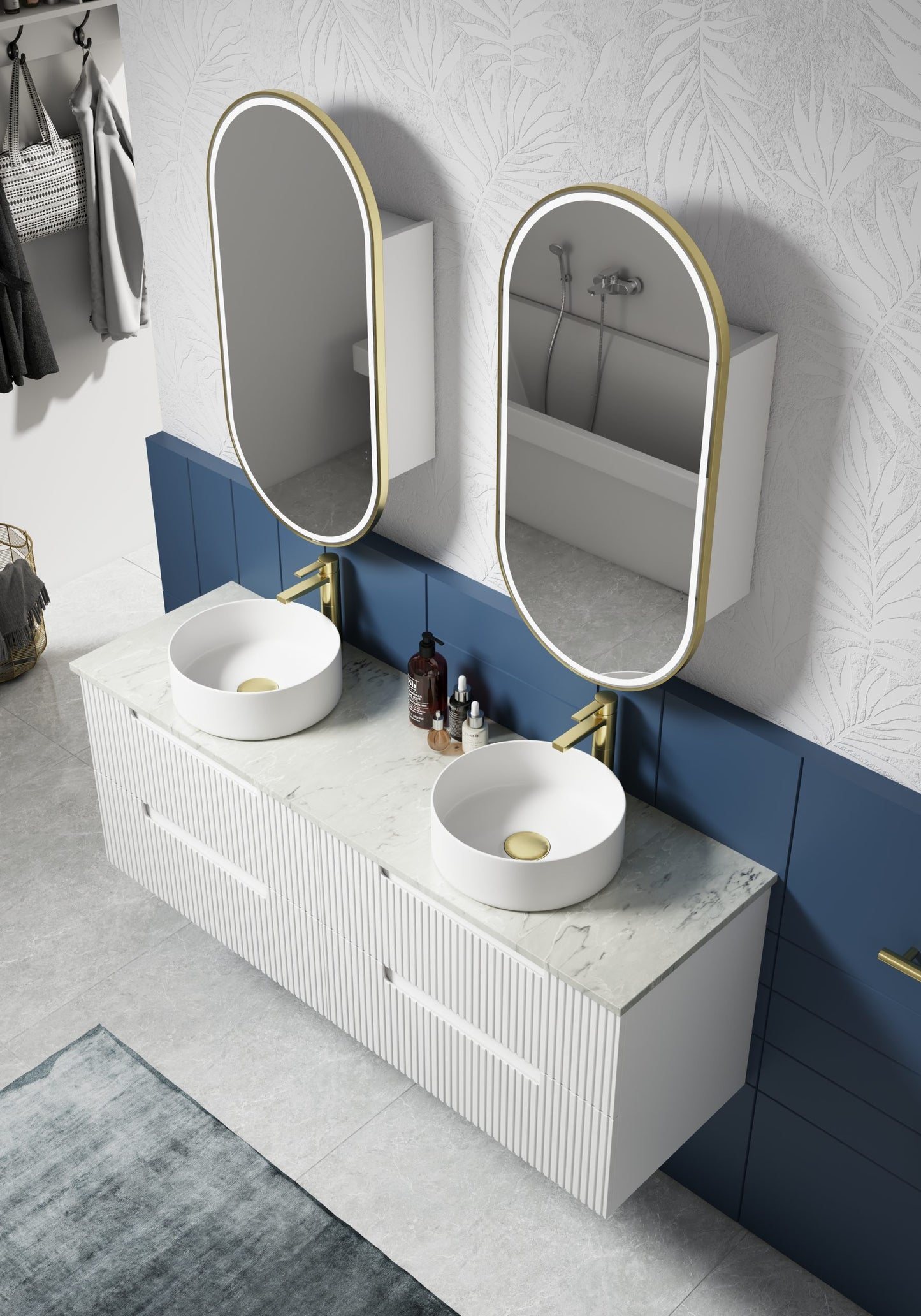 Beau Monde LED Shaving Cabinet Matte White