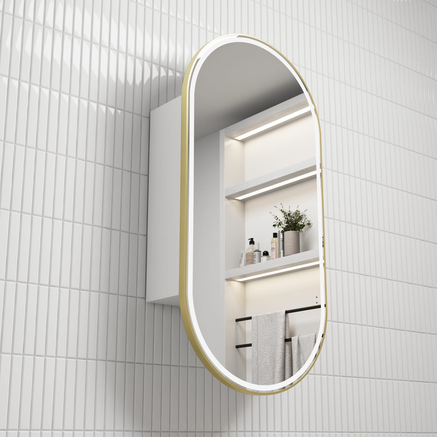 Beau Monde LED Shaving Cabinet Matte White