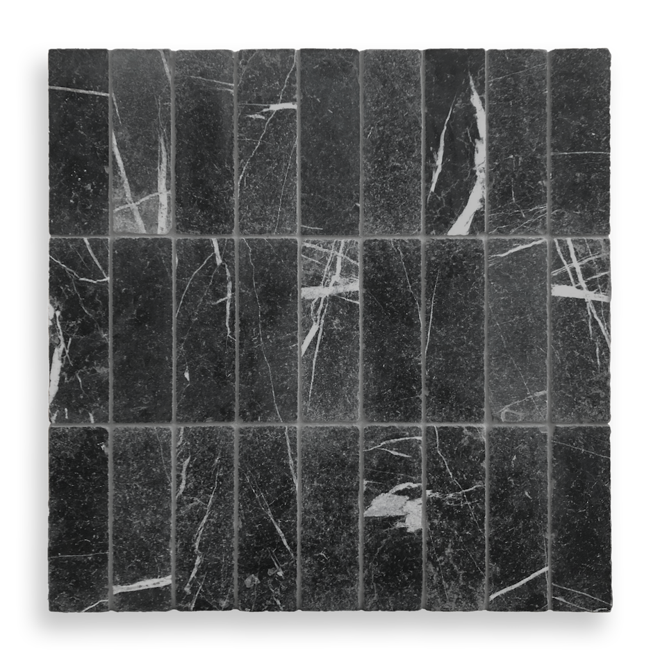 BONDI NERO MARQUINA TUMBLED NATURAL STONE SUBWAY TILE