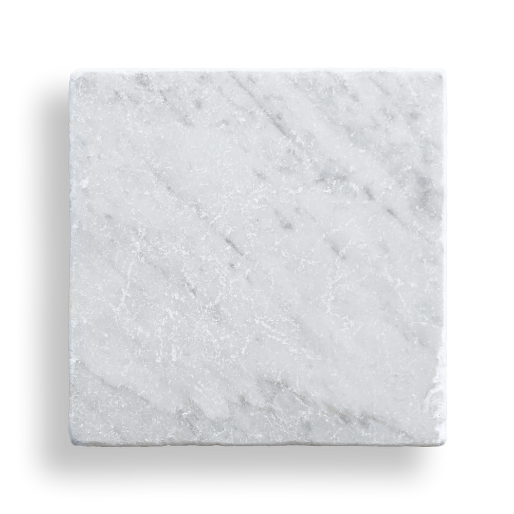 BURLEIGH CARRARA MARBLE TUMBLED NATURAL STONE SQUARE TILE - Sample