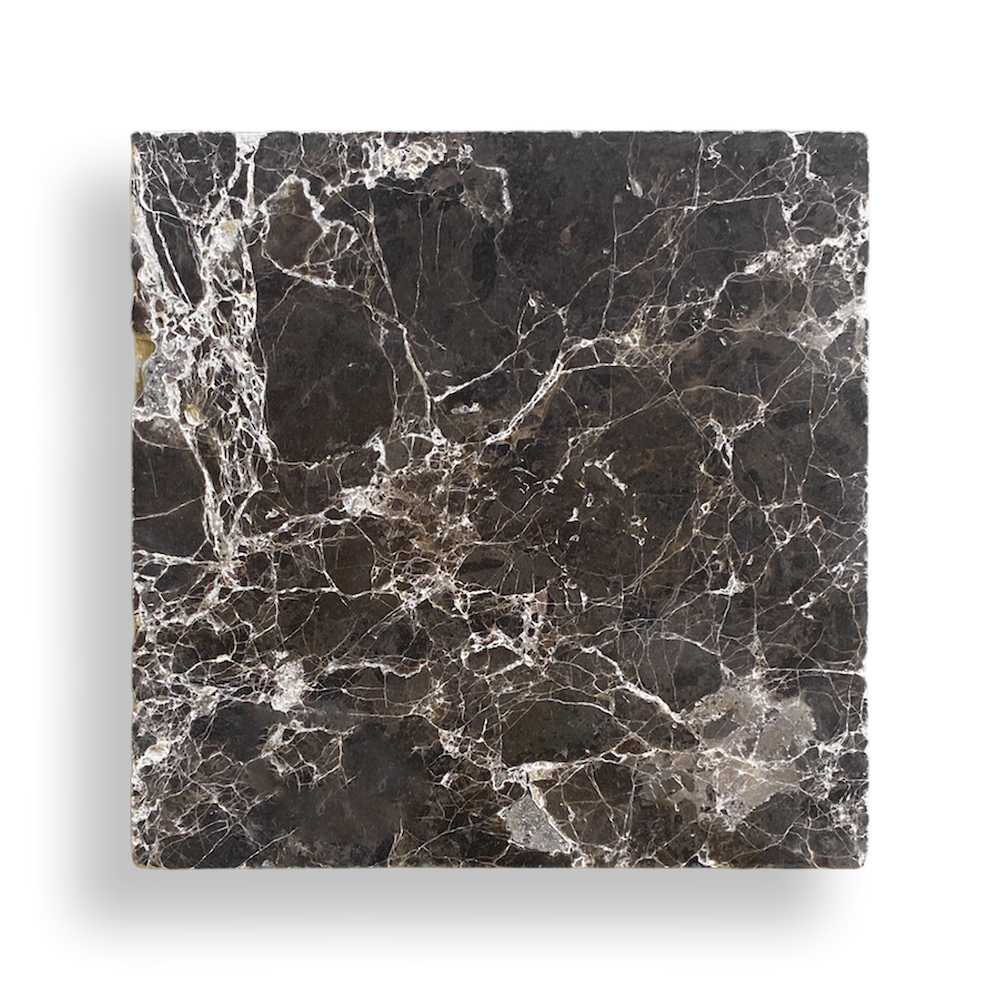 Burleigh Dark Emperador Tumbled Natural Stone Square Tile