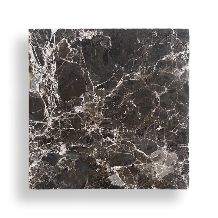 Burleigh Dark Emperador Tumbled Natural Stone Square Tile
