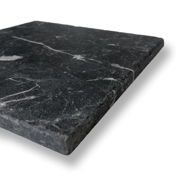 Burleigh Nero Marquina Tumbled Natural Stone Square Tile