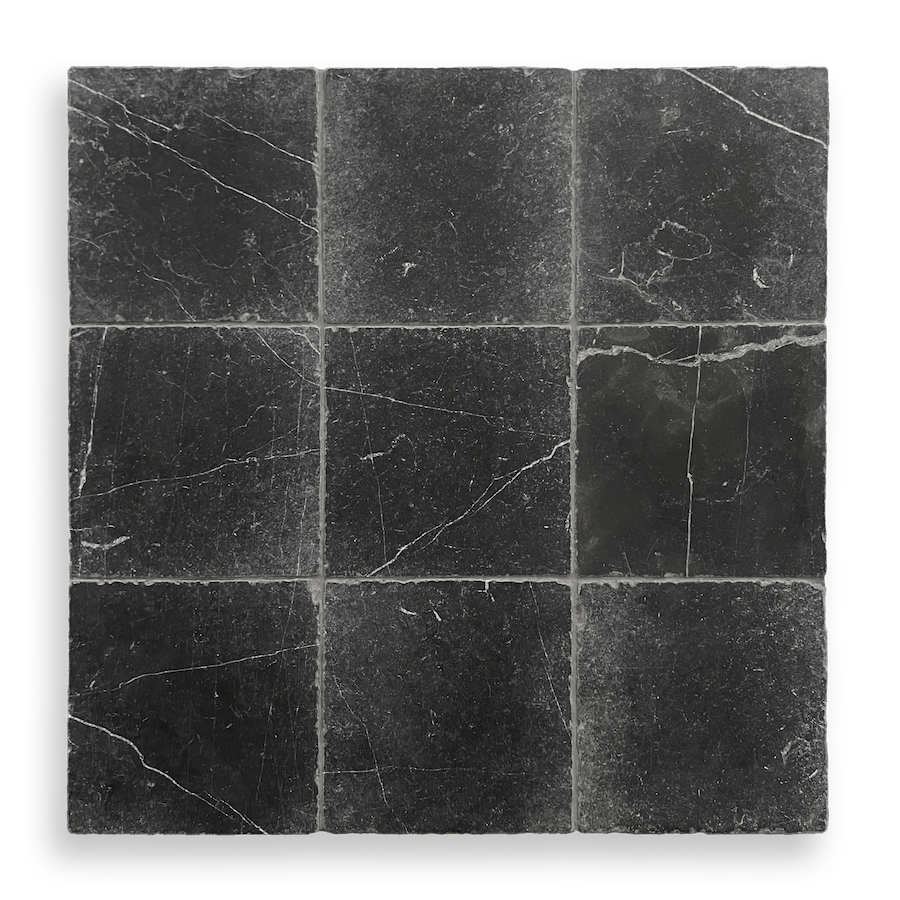 BURLEIGH NERO MARQUINA MARBLE HONED NATURAL STONE SQUARE TILE