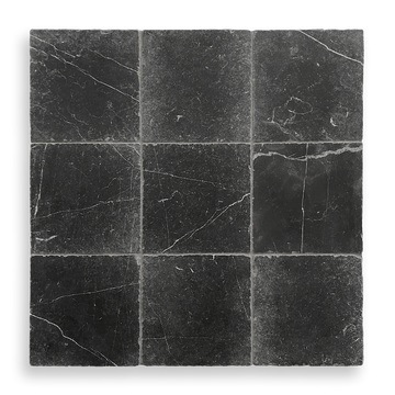 Burleigh Nero Marquina Marble Honed Natural Stone Square Tile