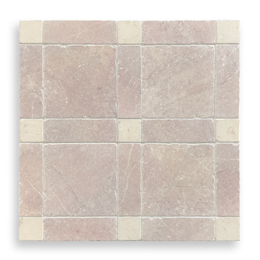 BURLEIGH ROSADO TUMBLED NATURAL STONE SQUARE TILE