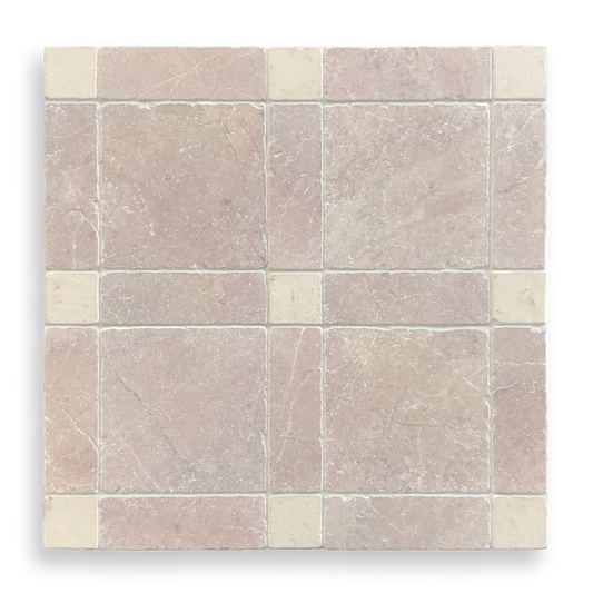 BURLEIGH ROSADO TUMBLED NATURAL STONE SQUARE TILE