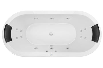 Caval 1800 Contour 14-Jet Spa Bath — White Baths, Acrylic Baths, Oval Baths