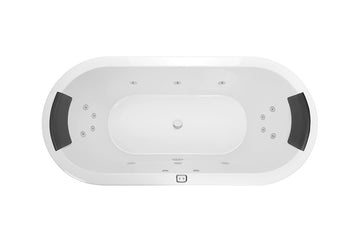 Caval 1800 Contour 14-Jet Spa Bath — White Baths, Acrylic Baths, Oval Baths