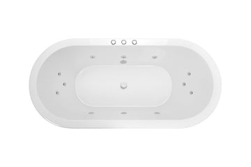 Caval 1800 Santai 12-Jet Spa Bath — White Baths, Acrylic Baths, Oval Baths