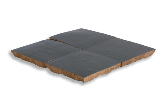 Medina Charcoal Grey Moroccan Zellige Square Tile