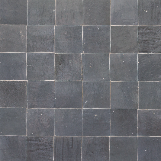Medina Charcoal Grey Moroccan Zellige Square Tile