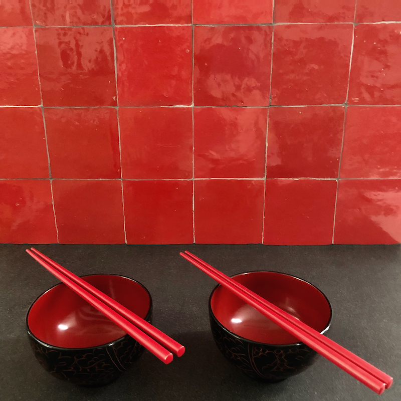 Medina Chilli Red Moroccan Zellige Square Tile