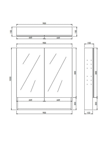 Clark Plywood Mirror Cabinet Sandy Oak Matte LK-LK-CLMC900-SO