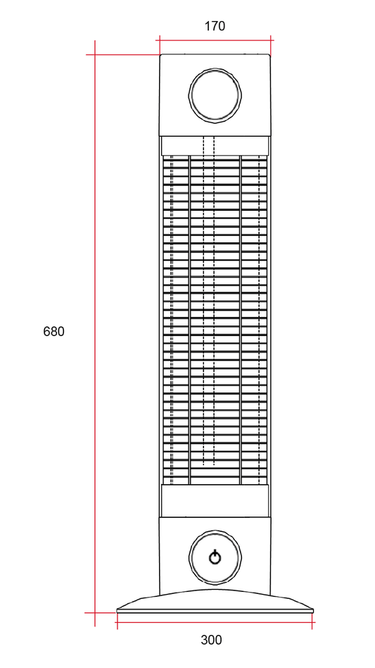 CO1200RB Cedar 1200W Mid-Wave Outdoor Heater