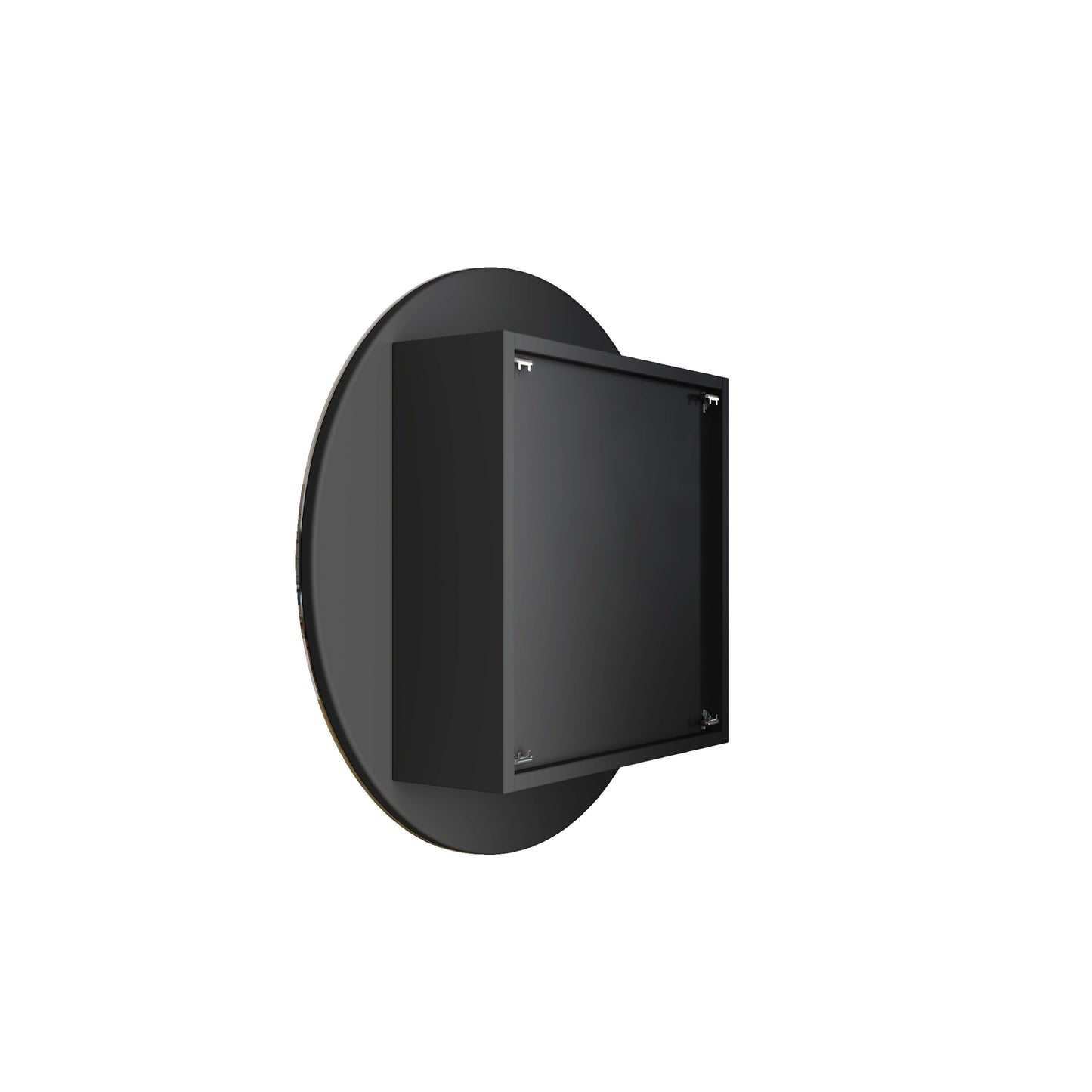 CR6060B Round Black Mirror Cabinet
