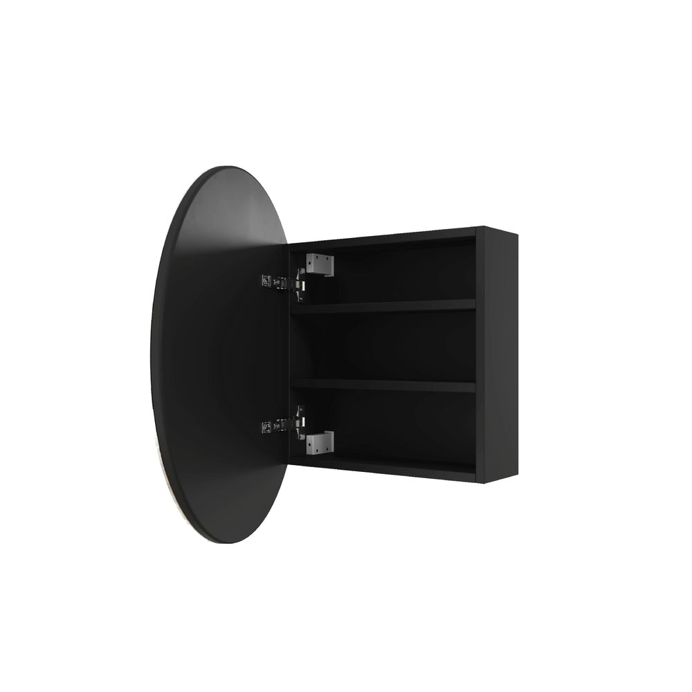 CR6060B Round Black Mirror Cabinet