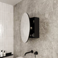 CR6060B Round Black Mirror Cabinet