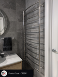 CR69M Curved Round Polished Ladder Heated Towel Rail