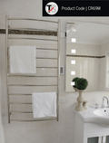 CR69M Curved Round Polished Ladder Heated Towel Rail