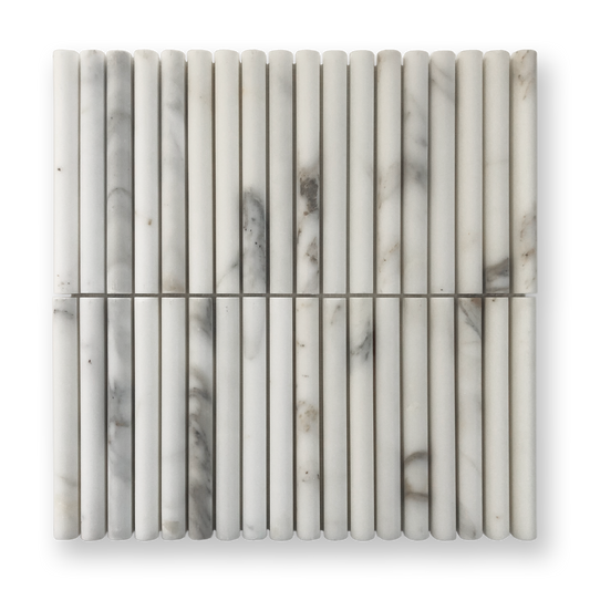 CURL CALACATTA GOLD MARBLE FLUTED MOSAIC TILE