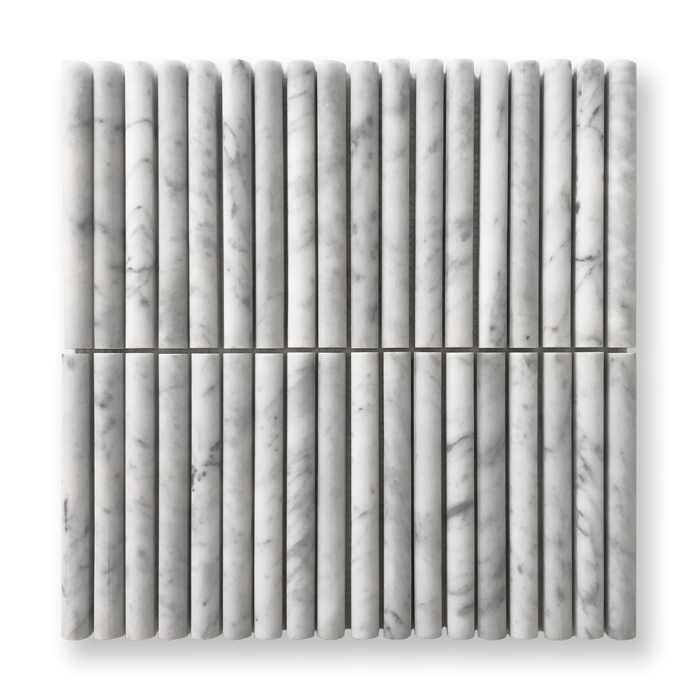 CURL CARRARA MARBLE FLUTED MOSAIC TILE