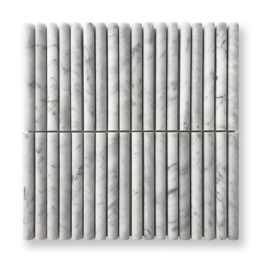 CURL CARRARA MARBLE FLUTED MOSAIC TILE