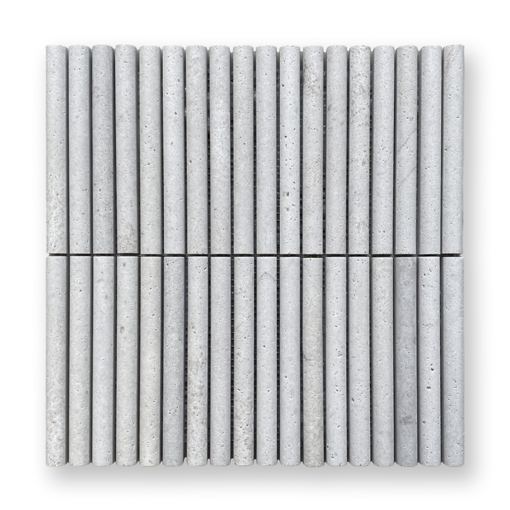 CURL GRIS TRAVERTINE FLUTED MOSAIC TILE