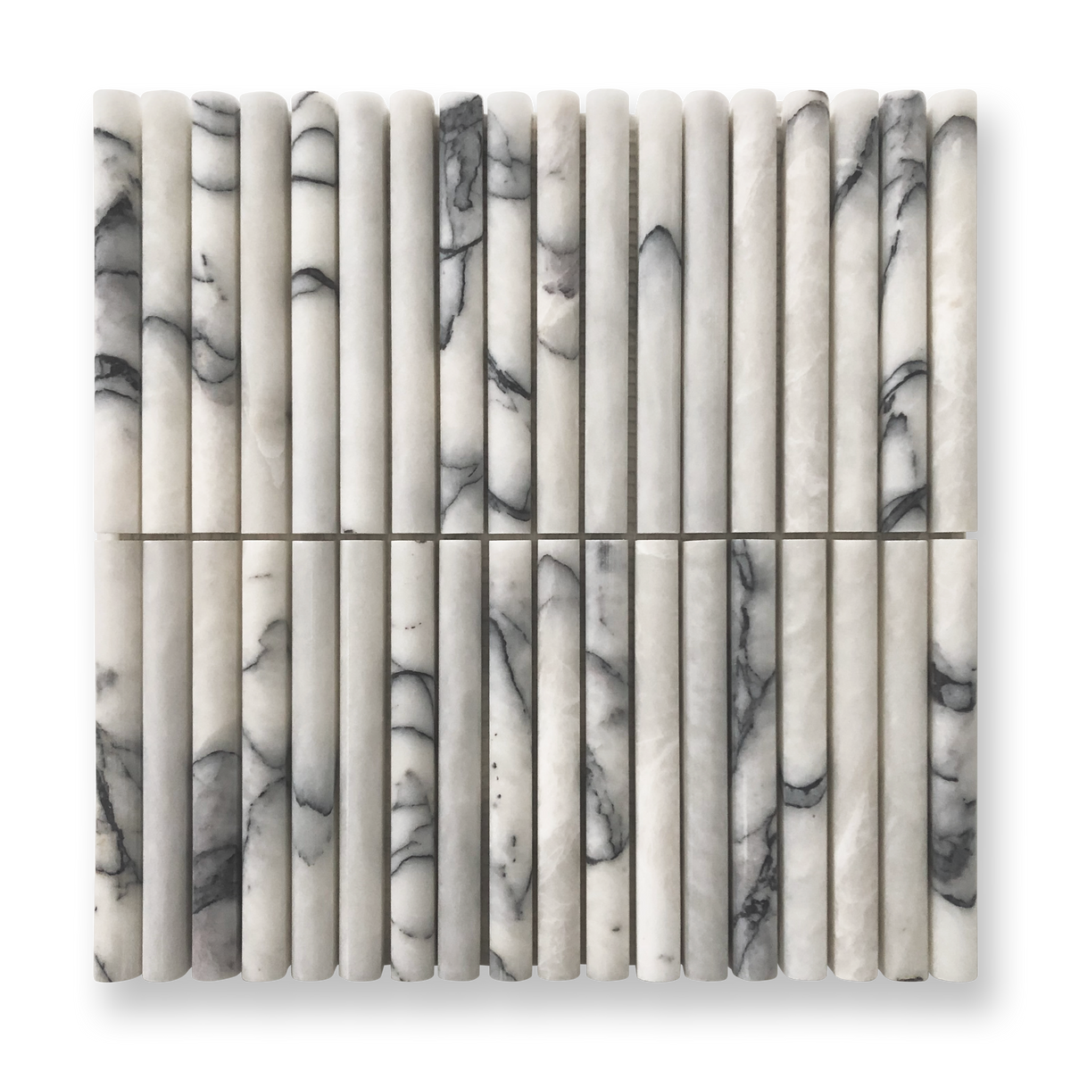Curl New York Marble Fluted Mosaic Tile — White, Natural Stone, Stone