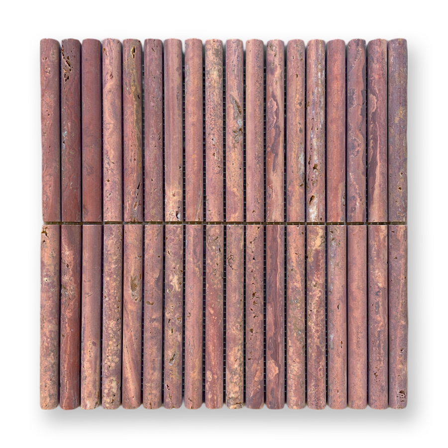 CURL ROSA TRAVERTINE FLUTED MOSAIC TILE