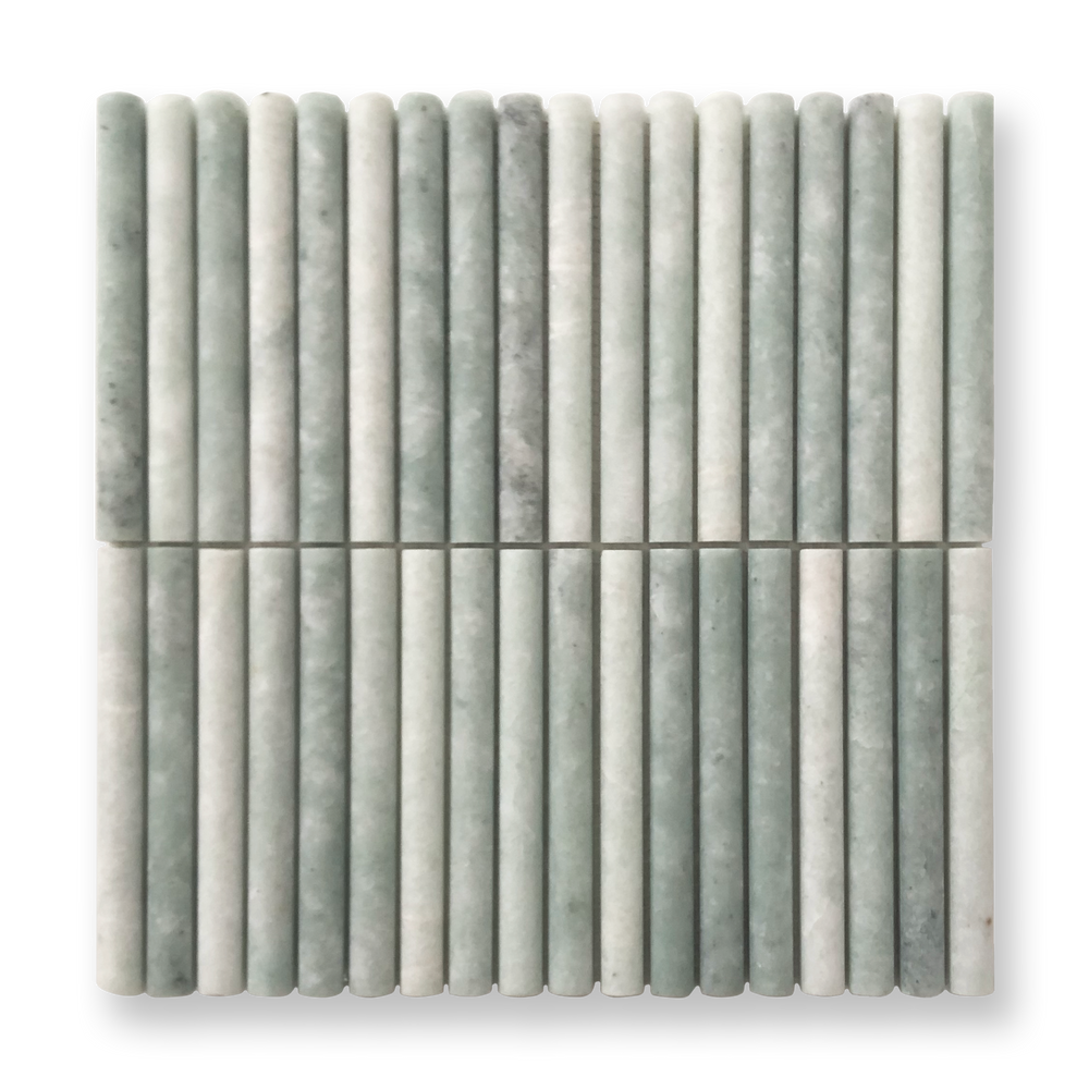 CURL VERDI CRISTALLO NATURAL STONE FLUTED MOSAIC TILE