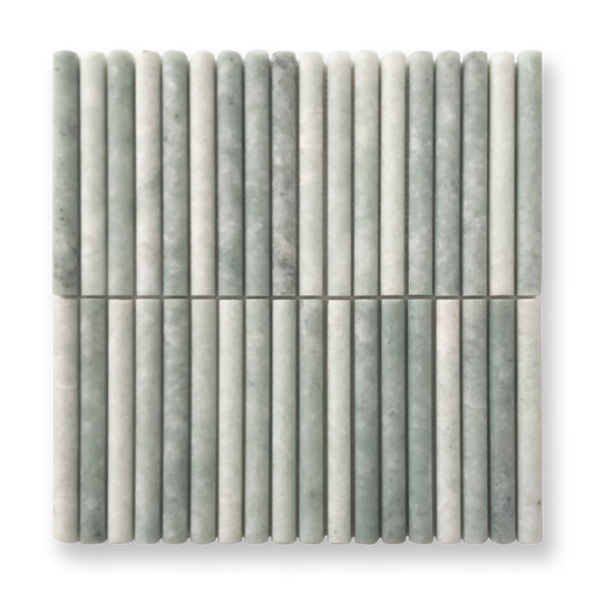 CURL VERDI CRISTALLO NATURAL STONE FLUTED MOSAIC TILE