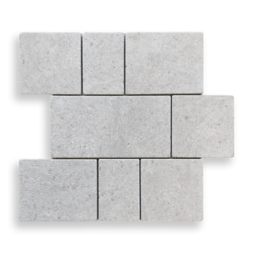 Calella Gris Travertine Rectangle and Square Mosaic Tile