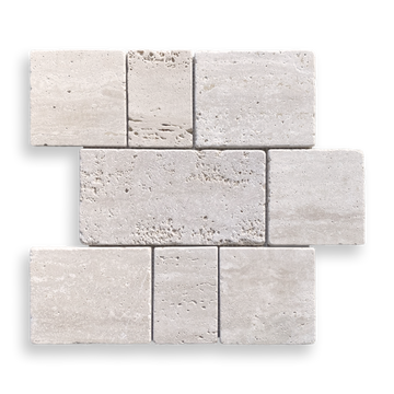 Calella Travertine Classic Rectangle and Square Mosaic Tile