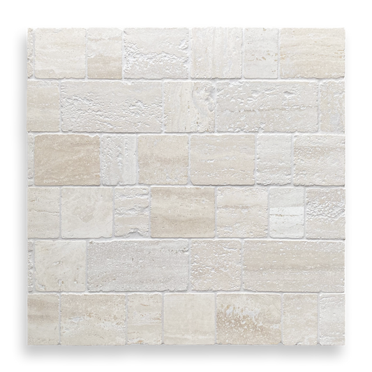CALELLA TRAVERTINE CLASSIC RECTANGLE AND SQUARE MOSAIC TILE