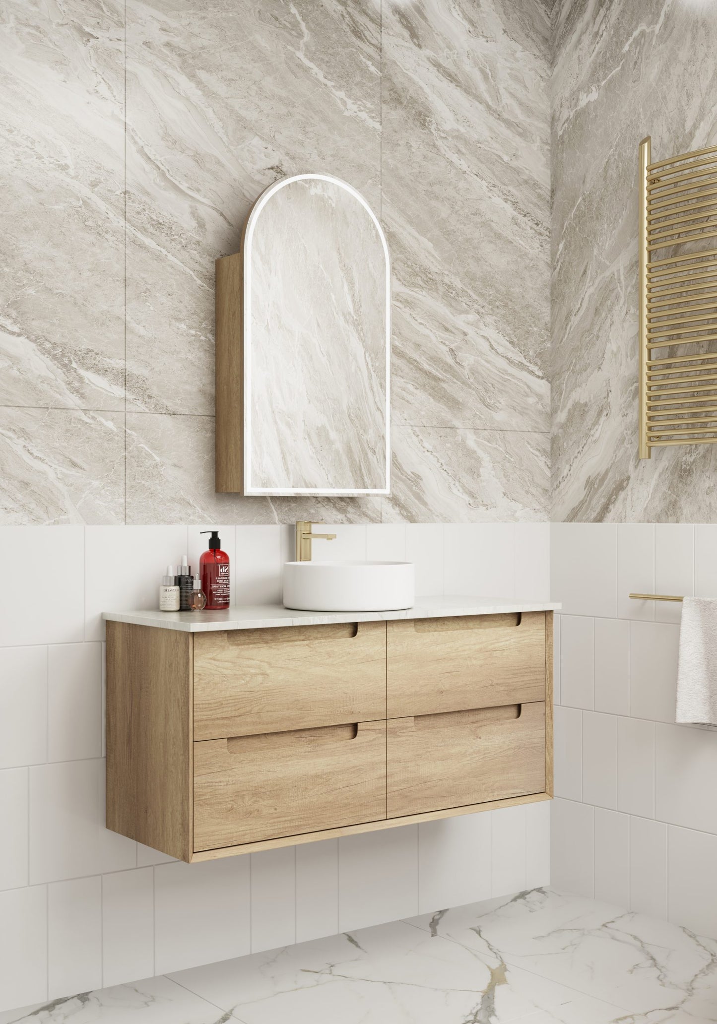 Canterbury LED Shaving Cabinet Matte White