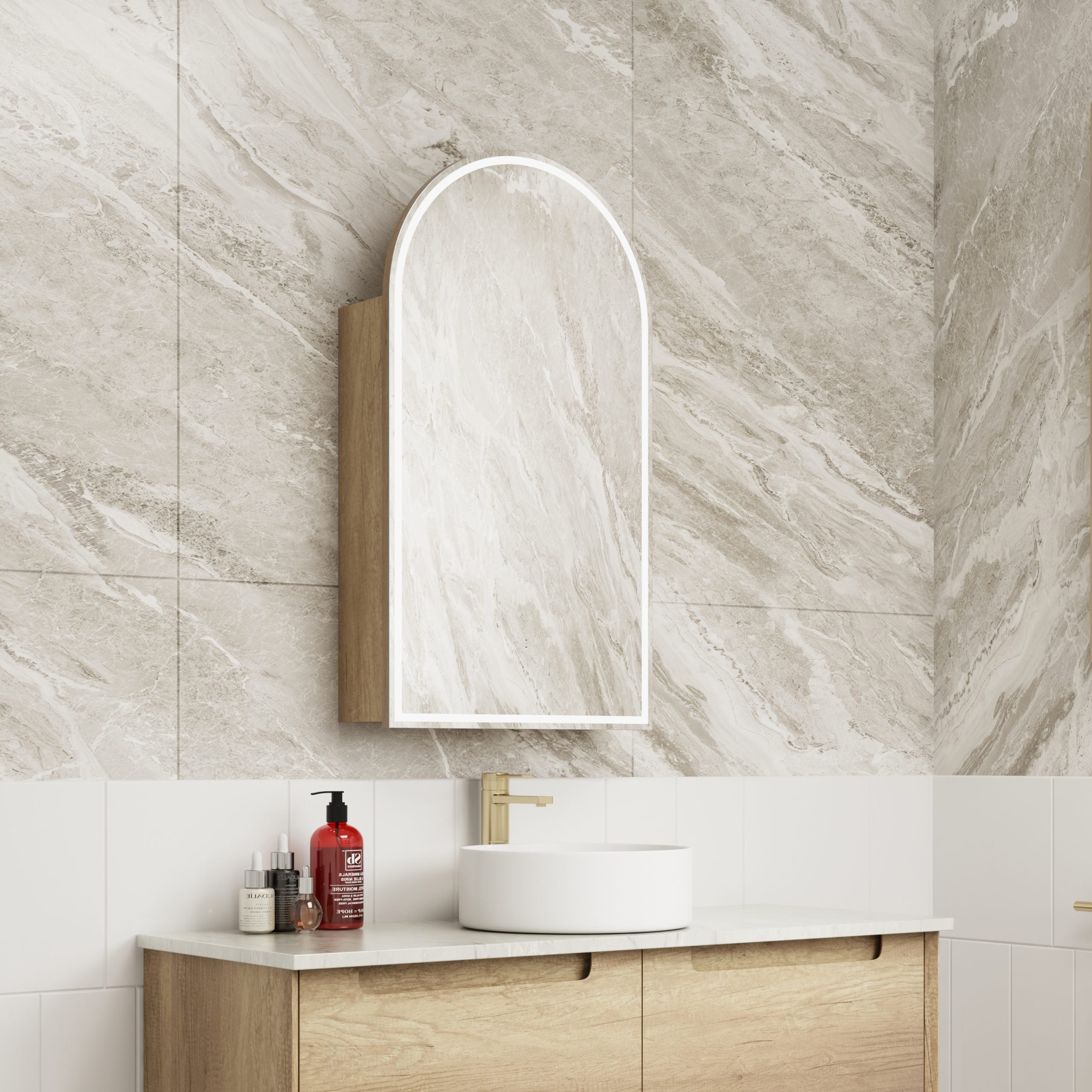 Canterbury LED Shaving Cabinet Matte White