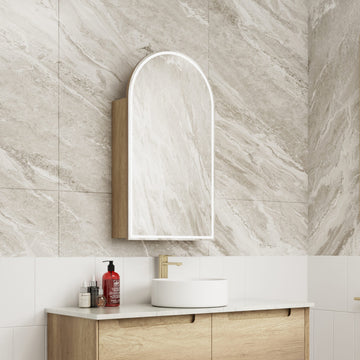 Canterbury LED Shaving Cabinet Matte White