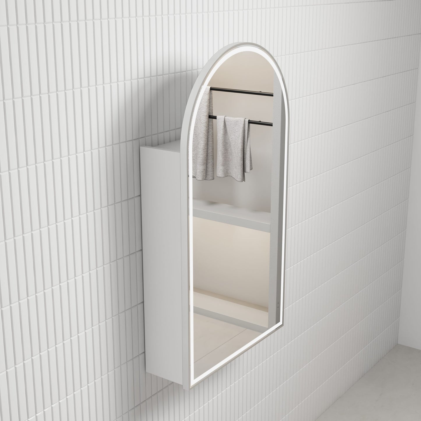Canterbury LED Shaving Cabinet Matte White