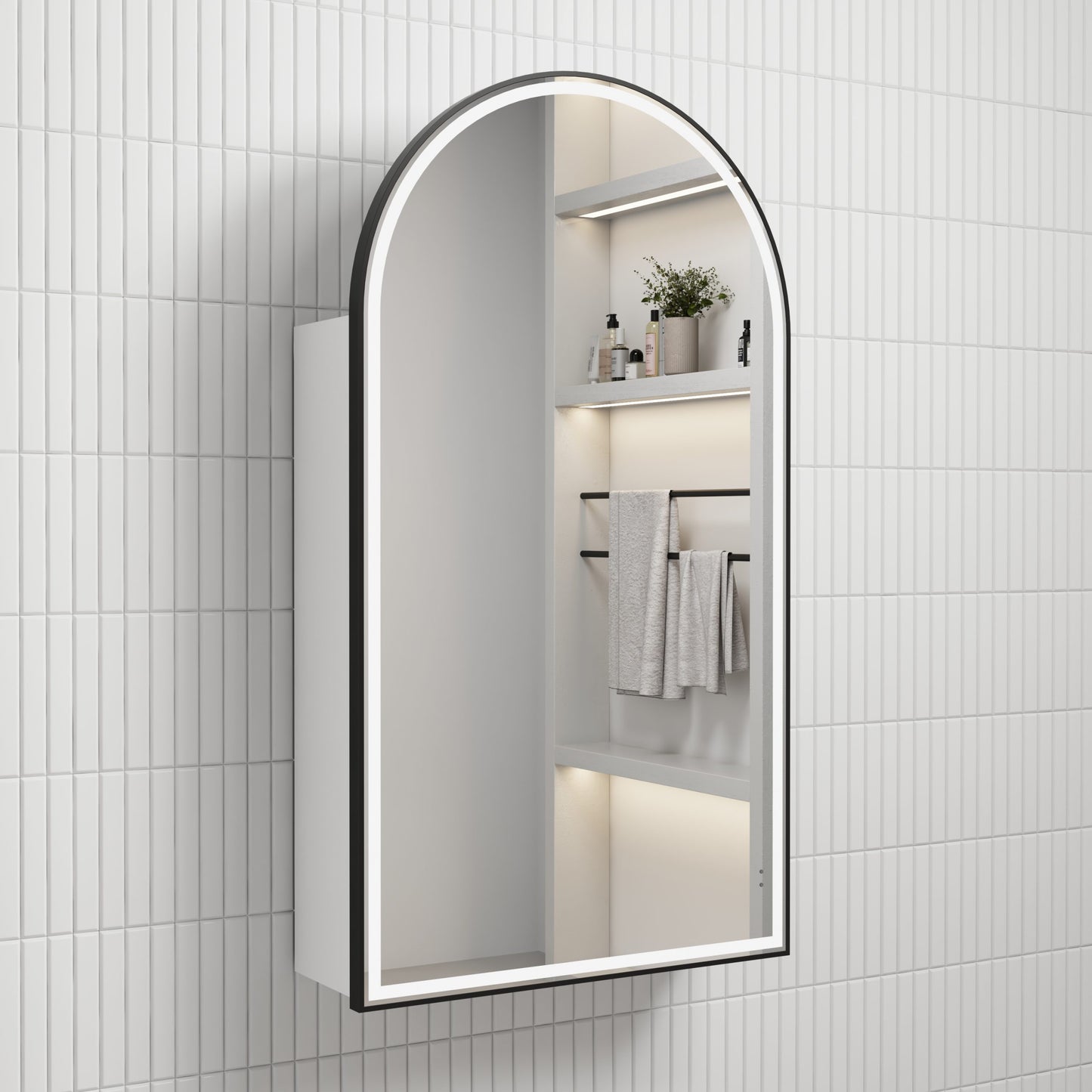 Canterbury LED Shaving Cabinet Matte White