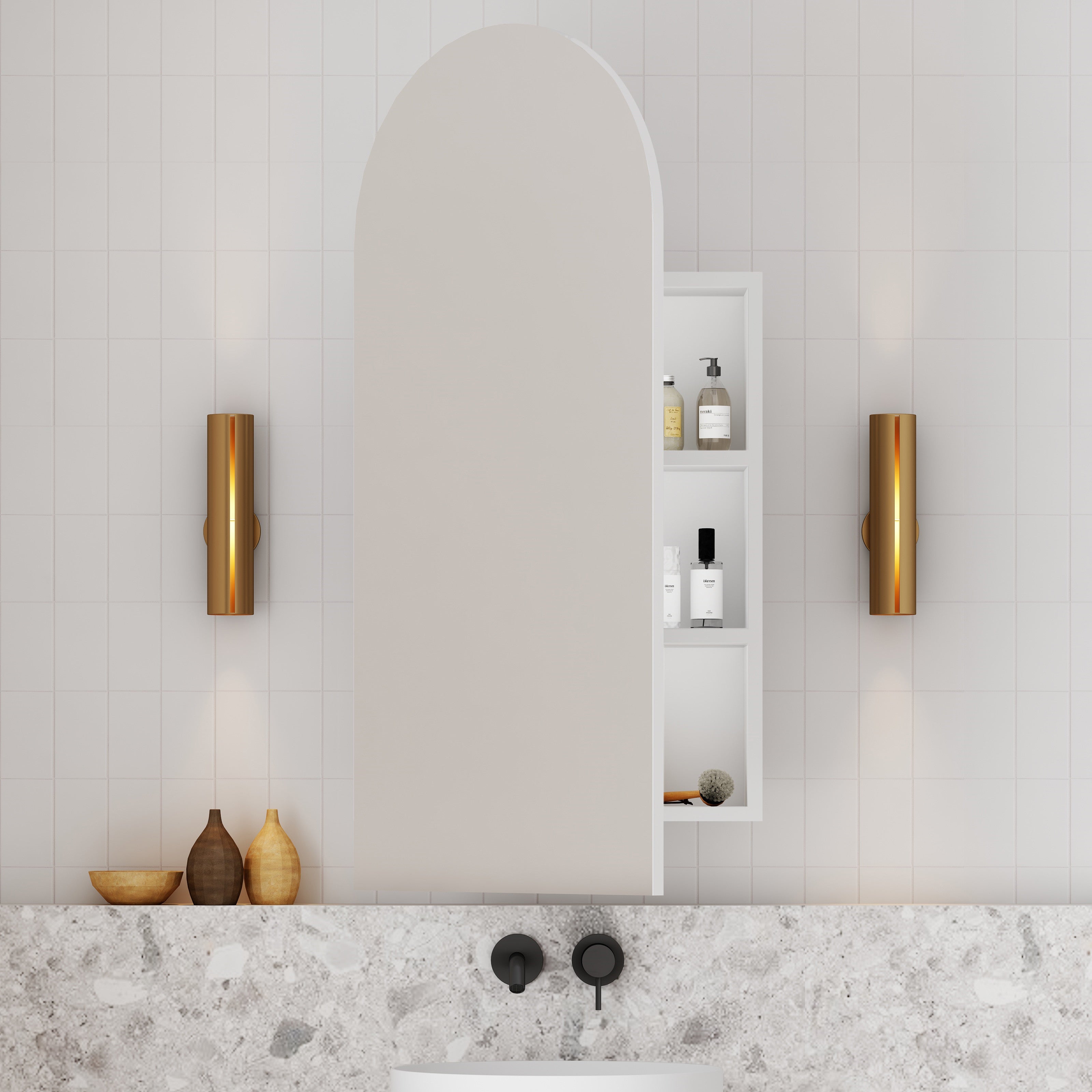 Archied 450mm Shaving Cabinet Matte White