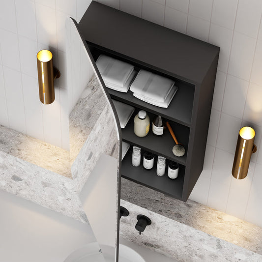 Rec 450mm Shaving Cabinet Matte Black