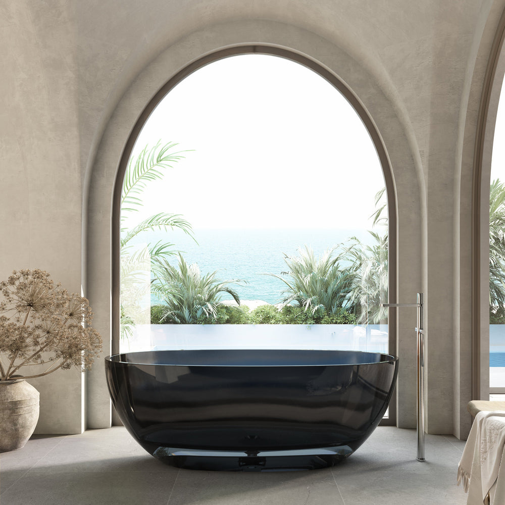 Wow Translucency Resin Stone Bath - Morion Black