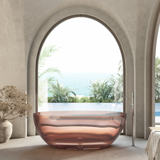 Wow Translucency Resin Stone Bath - Faint Pink