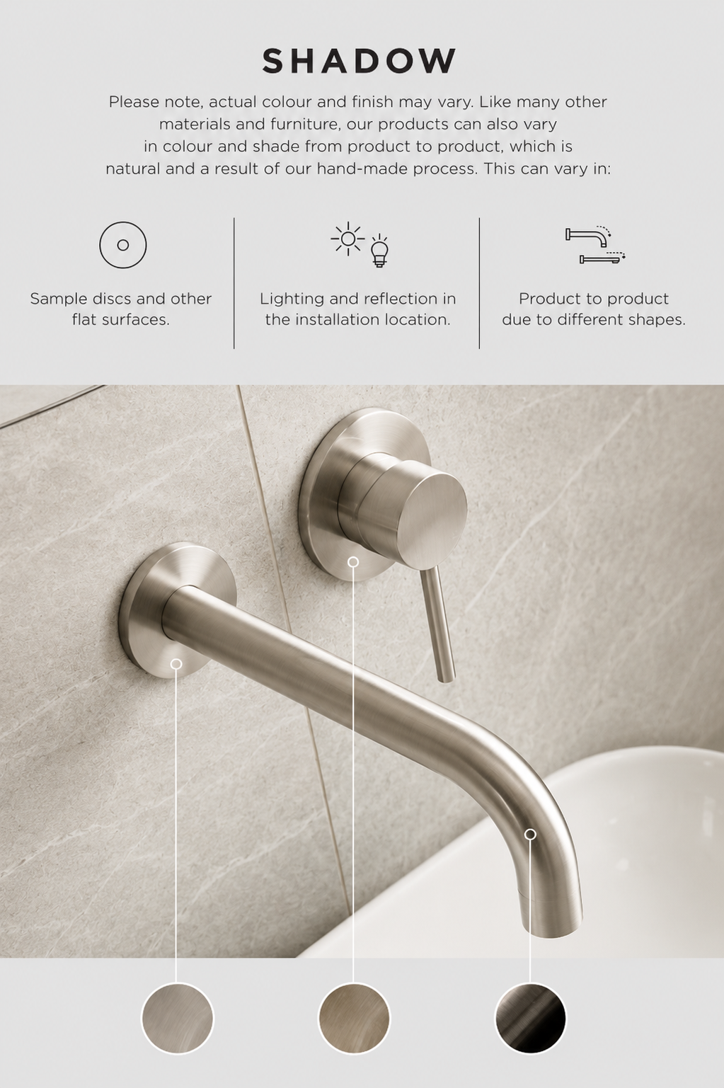Meir Shower Door Round Handle - Glass Hardware — PVD Brushed Nickel, Brushed Nickel, Shower Screen Hardware