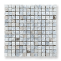 Cortona Bianco Oro Marble Artisan Cut Small Square Mosaic Tile — White, Square