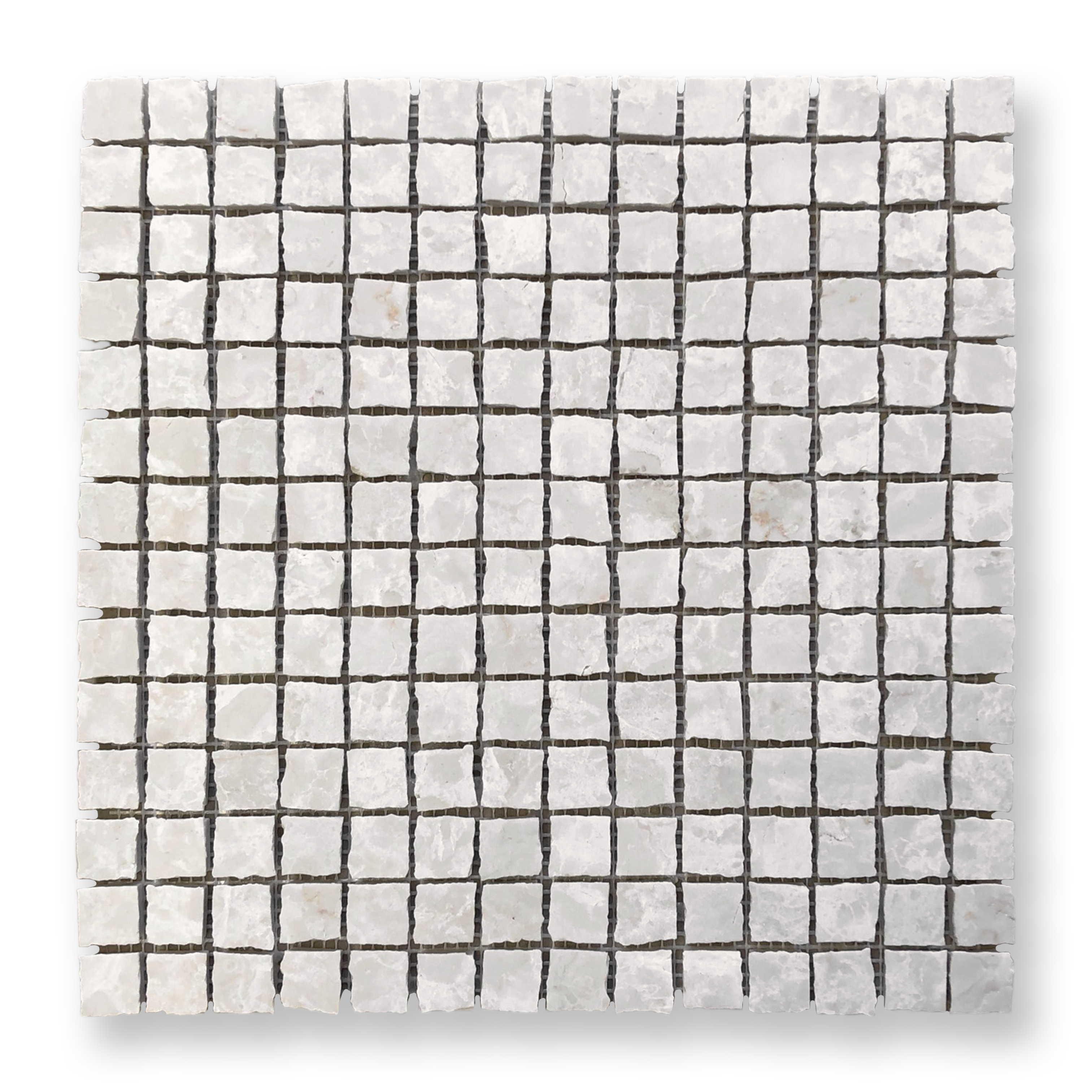 Cortona Botticino Limestone Artisan Cut Small Square Mosaic Tile — Beige, Square