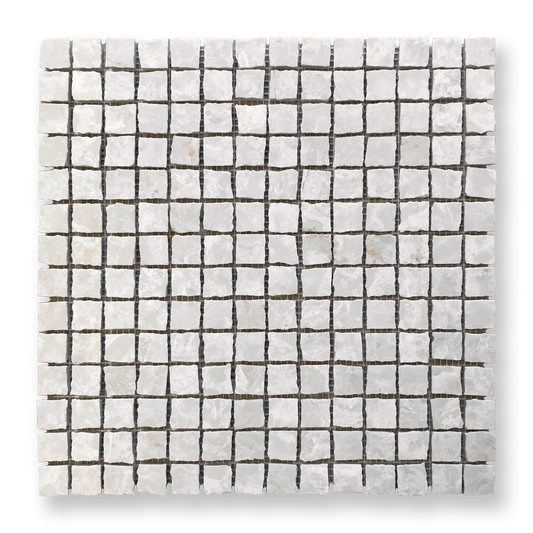 Cortona Botticino Limestone Artisan Cut Small Square Mosaic Tile — Beige, Square